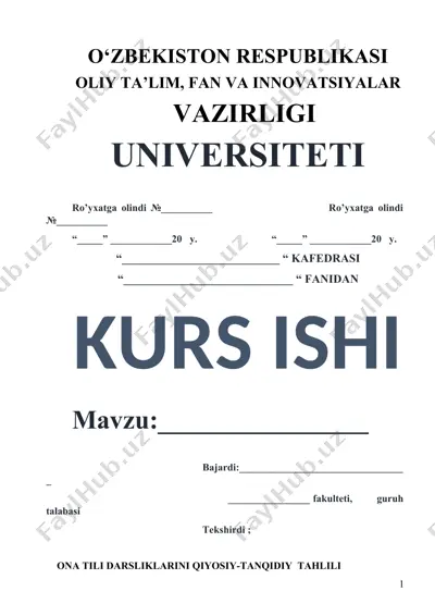ona tili darsliklarini qiyosiy-tanqidiy tahlili — DOCX