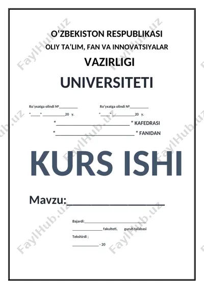 kurs ishi "shaxs shakllanishiga oilaning ta’siri" — DOCX