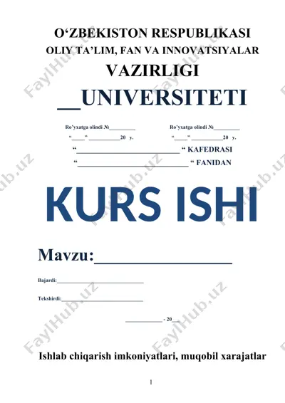 ishlab chiqarish imkoniyatlari, muqobil xarajatlar va iqtisodiy tanlov — DOCX
