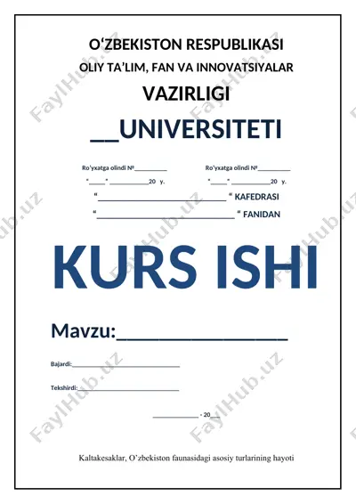 kaltakesaklar haqida kurs ishi — DOCX