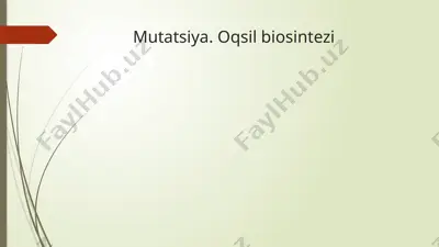 mutatsiya. oqsil biosintezi — PPTX