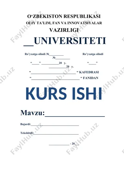 lazer nuri yordamida ayrim jarayonlarni nazorat qilish — DOCX