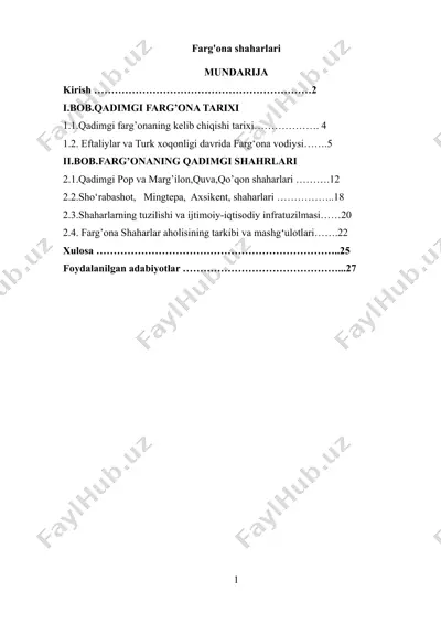 farg'ona shaharlari tarixi — DOCX
