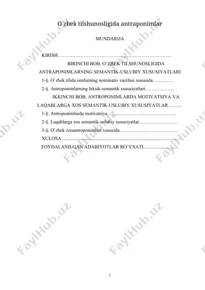 o‘zbek tilshunosligida antroponimlar — DOCX