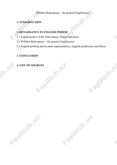 william shakespeare – the greatest english poet — DOCX