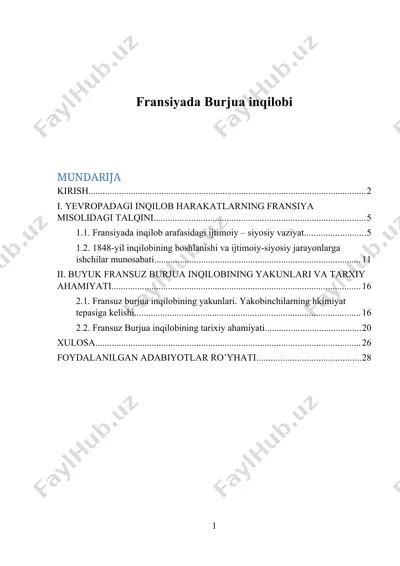 fransiyada burjua inqilobi (kurs ishi) — DOCX