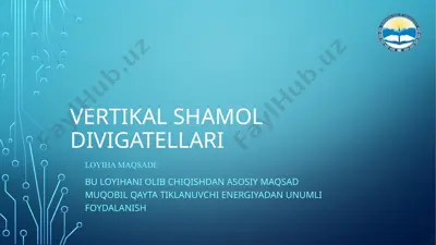 vertikal shamol generatorlari — PPTX