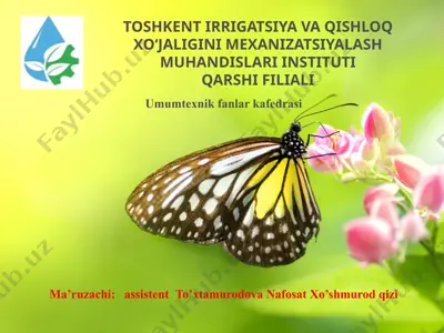 atrof muhit biotexnologiyasi fanining vazifalari, o'rganadigan sohalari — PPTX