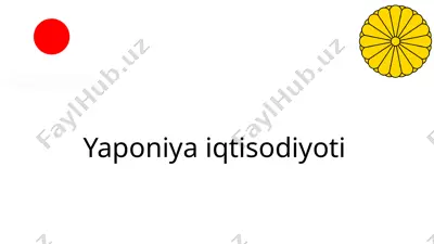 yaponiya iqtisodiyoti — PPTX