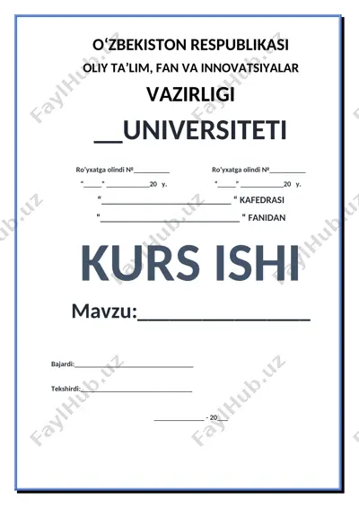 axborot xizmati faoliyati haqida kurs ishi — DOCX