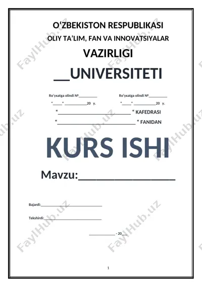 kurs ishi: adabiyotning adabiy–estetik tabiati — DOCX
