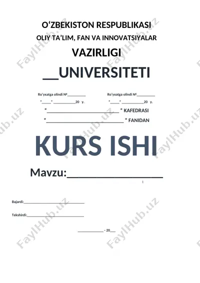bir qavatli sanoat binosini temir-beton sinchini montaj qilish texnologiyasi — DOCX