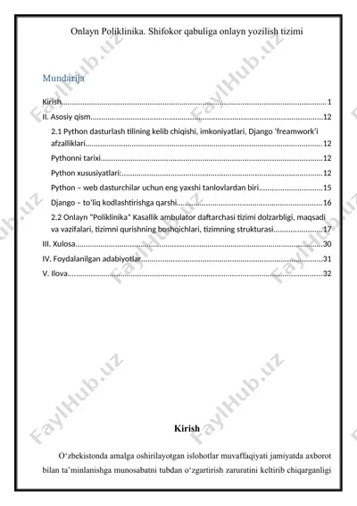 onlayn poliklinika – “e-medcard” tizimi — DOCX
