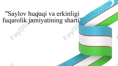 saylov huquqi va erkinligi fuqarolik jamiyatining sharti — PPTX