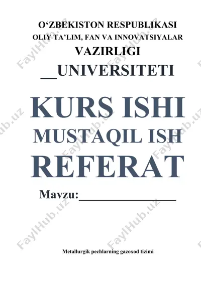 metallurgik pechlarning gazoxod tizimi — DOCX