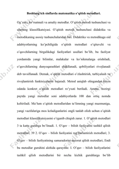 boshlang‘ich sinflarda matematika o’qitish metodlari — DOCX