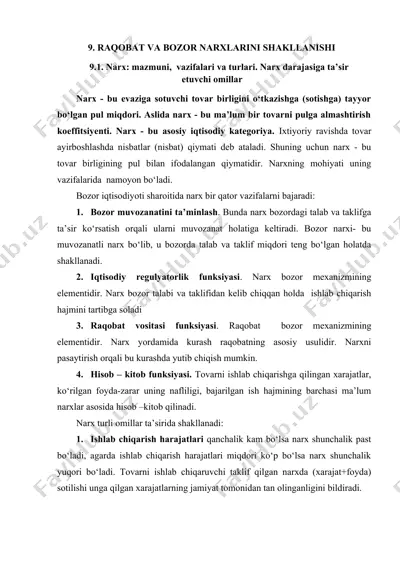 narx va raqobat asoslari — DOCX
