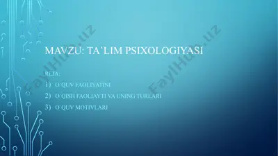 ta'lim psixologiyasi — PPTX