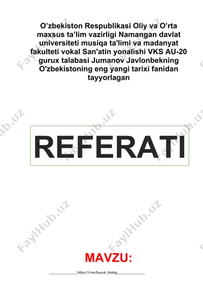 qayta qurish siyosati va o'zbekiston tarixi taqdimoti — DOCX