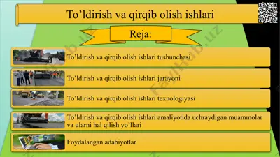 to’ldirish va qirqib olish ishlari — PPTX
