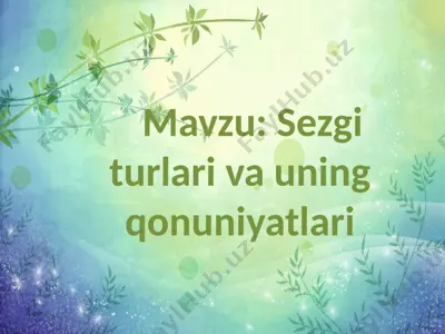 sezgi turlari va uning qonuniyatlari — PPTX