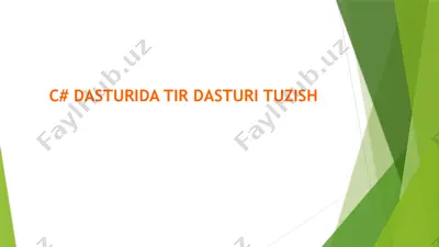 c# dasturida tir dasturi tuzish — PPTX