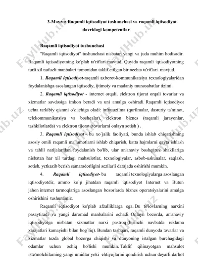 raqamli iqtisodiyot va ilgʻor texnologiyalar taqdimoti — DOCX