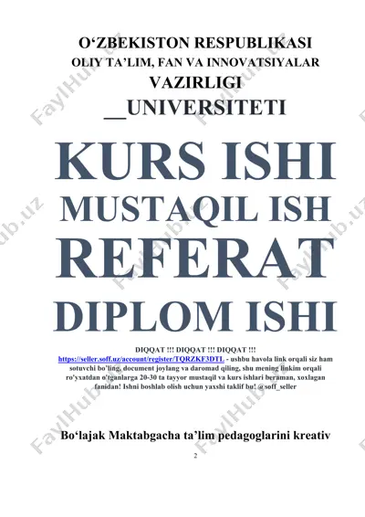 bo‘lajak maktabgacha ta’lim pedagoglarini kreativ qobilyatini rivojlantirish — DOCX
