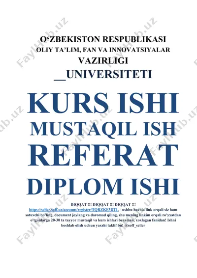 tilshunoslik bo‘yicha kurs ishi: "badiiy matnda nisbiy so‘zlar vositasida bog‘langan qo‘shma gaplar" — DOCX