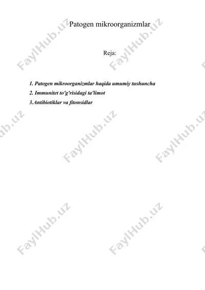 patogen mikroorganizmlar — DOCX