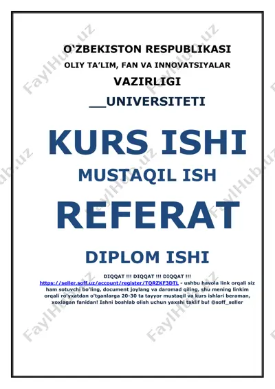 shisha, chinni va sopol sanoati mahsulotlari — DOCX