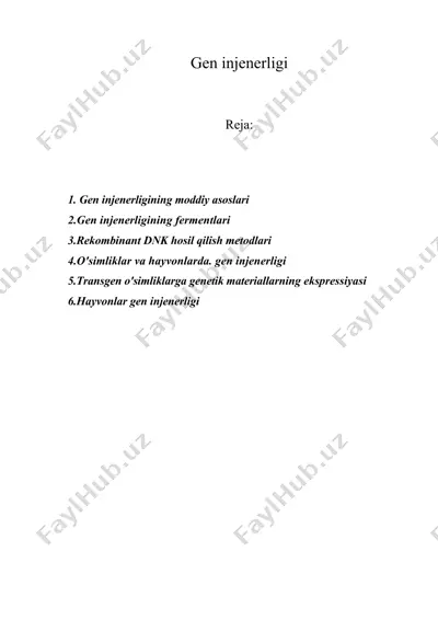 gen injenerligi — DOCX