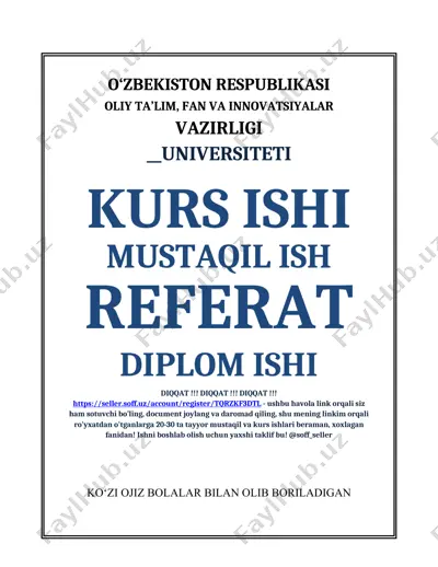 ko‘zi ojiz bolalar bilan olib boriladigan logopedik ishlar — DOCX
