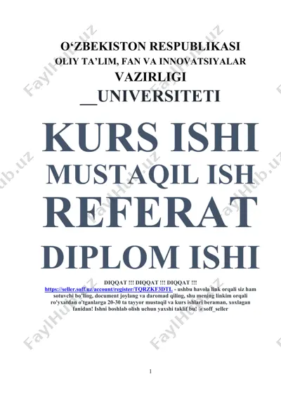 avtomobil modelini loyihalash va modellashtirish — DOCX