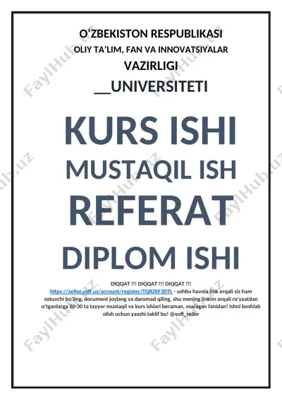 fakultativ kurslar uchun chizmachilik darslari dasturi — DOCX