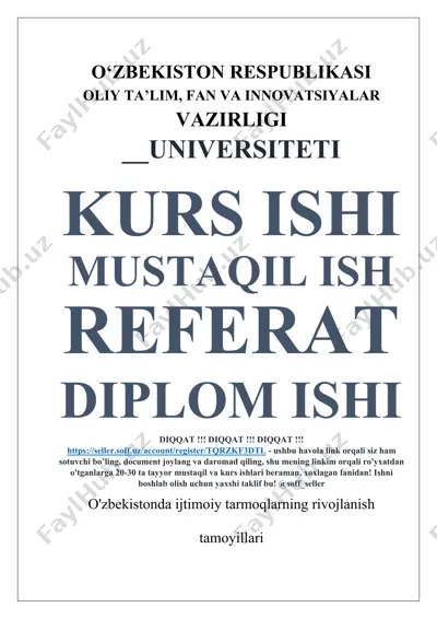 o'zbekistonda ijtimoiy tarmoqlarning rivojlanish tamoyillari — DOCX