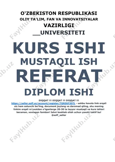 sanoat korxonalarida shartnomaviy munosabatlarni tashkil etish — DOCX