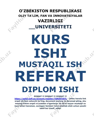 mashinasozlik sanoati haqida kurs ishi — DOCX