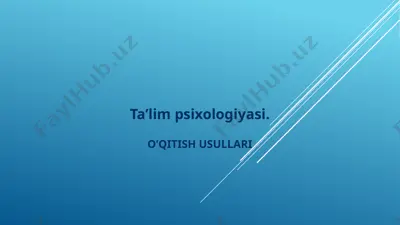 ta’lim psixologiyasi — PPTX