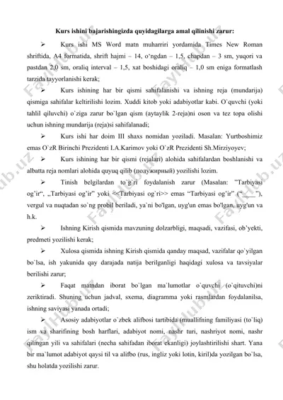 kurs ishi yozish uchun qo'llanma — DOCX