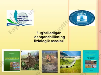 sug’oriladigan dehqonchilikning fiziologik asoslari — PPTX