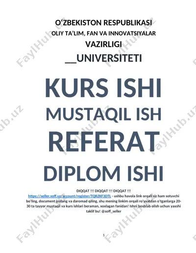 ko‘chmas mulk va rieltorlik xizmatlari bozorlarini rivojlantirish — DOCX