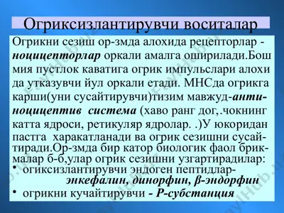 og‘riksizlantiruvchi vositalar — PPT
