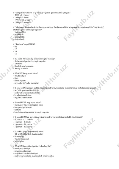 buxgalteriya hisobi va moliyaviy hisobot tamoyillari — DOCX