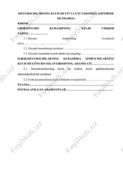 dzyudochilarning kuch sifati va uni takomillashtirish — DOCX