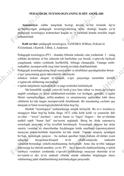 pedagogik texnologiyaning ilmiy asoslari — DOCX