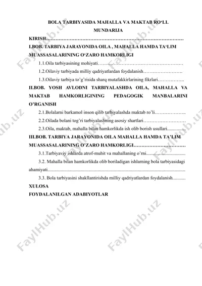 bola tarbiyasida mahalla va maktab ro‘li — DOCX