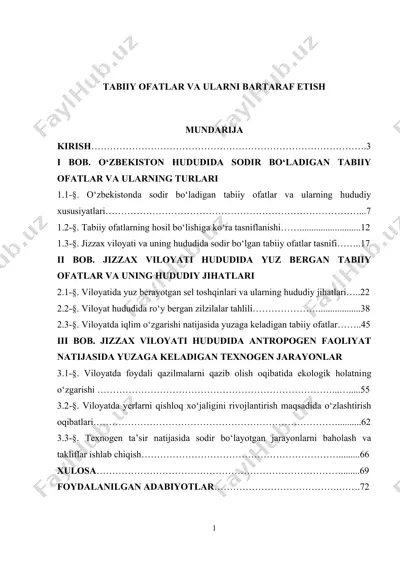 tabiiy ofatlar va ularni bartaraf etish — DOCX