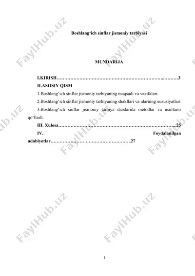 boshlang‘ich sinflar jismoniy tarbiyasi — DOCX