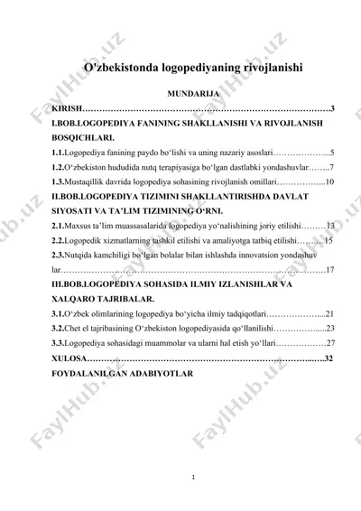o'zbekistonda logopediyaning rivojlanishi — DOCX
